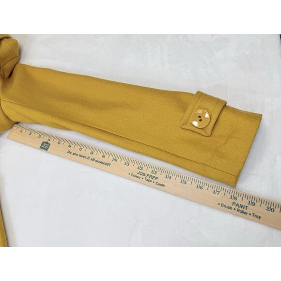 Tulle Anthropologie Pea Coat Women’s Sz S Retro 60s Wool Blend Mustard Jacket - Picture 11 of 11